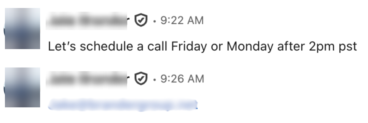 Inbound message