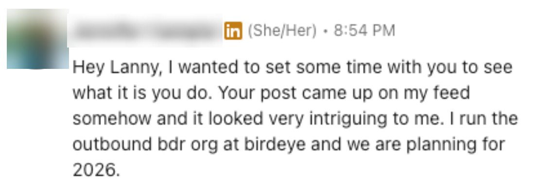 Inbound message